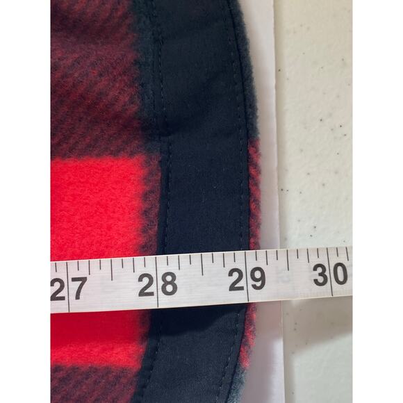 Columbia Benton Red Black Plaid Fleece Snap Shirt Jacket Women's Size Medium - Picture 8 of 9
